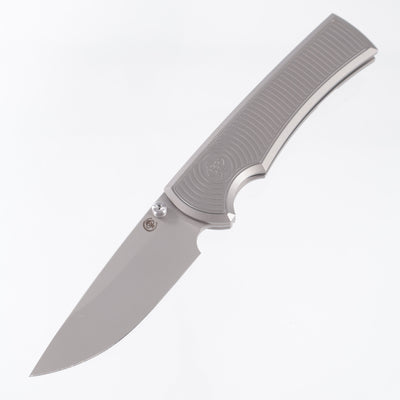 Chaves Liberation 229 Integral Drop Point - Stonewash Titanium w/ Radiation Milling - Stonewash M390
