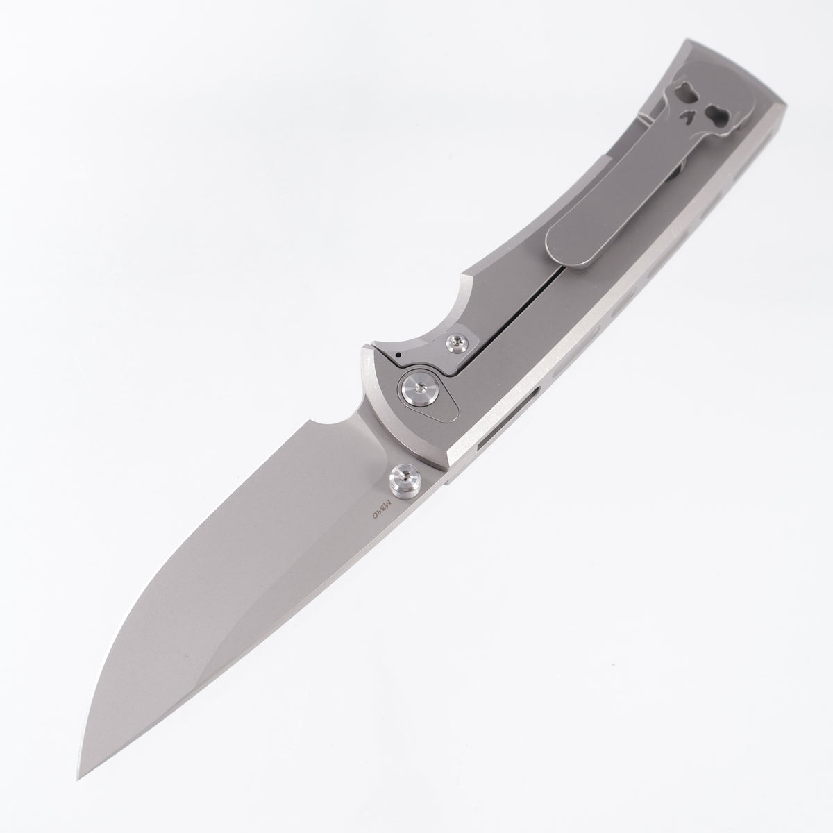 Chaves Liberation 229 Integral Drop Point - Stonewash Titanium w/ Radiation Milling - Stonewash M390