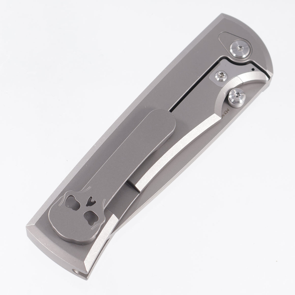 Chaves Liberation 229 Integral Drop Point - Stonewash Titanium w/ Radiation Milling - Stonewash M390