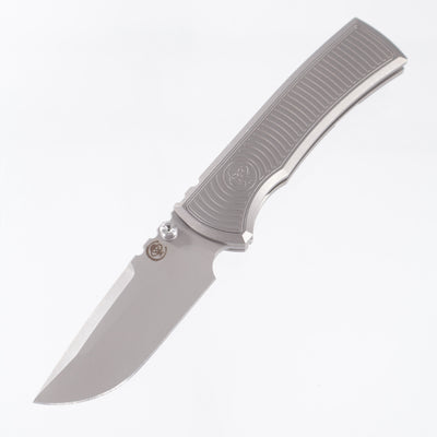 Chaves Redencion Street Integral Drop Point - Stonewash Titanium w/ Radiation Milling - Stonewash M390