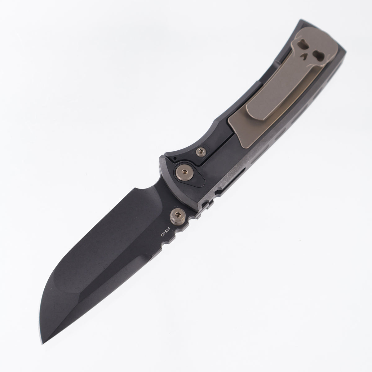 Chaves Redencion Street Integral 50 Series "The Suit" Drop Point  - Tumbled Black PVD Titanium w/ Bronze Ano Ti Inlays & Accents - Tumbled Black PVD M390