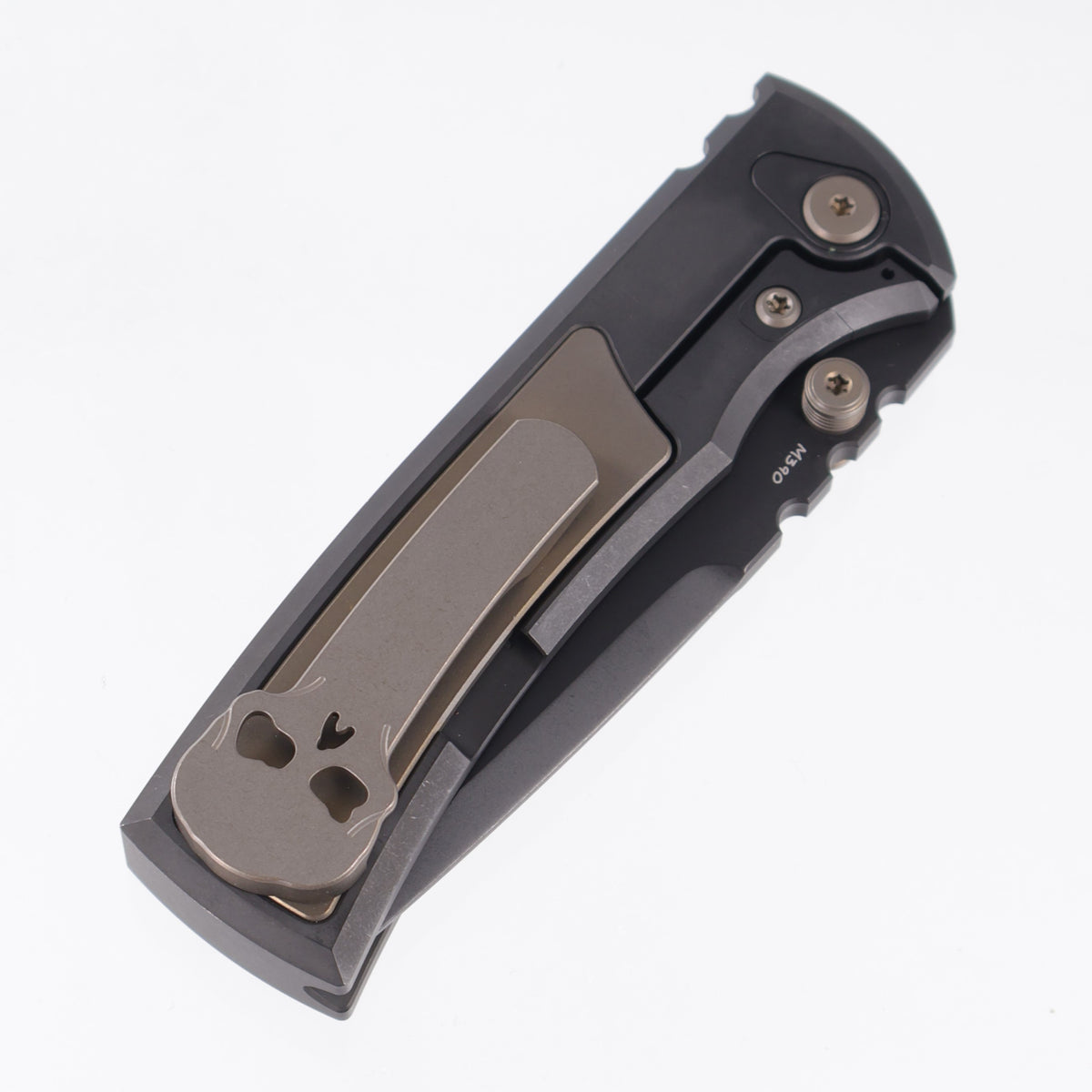 Chaves Redencion Street Integral 50 Series "The Suit" Drop Point  - Tumbled Black PVD Titanium w/ Bronze Ano Ti Inlays & Accents - Tumbled Black PVD M390