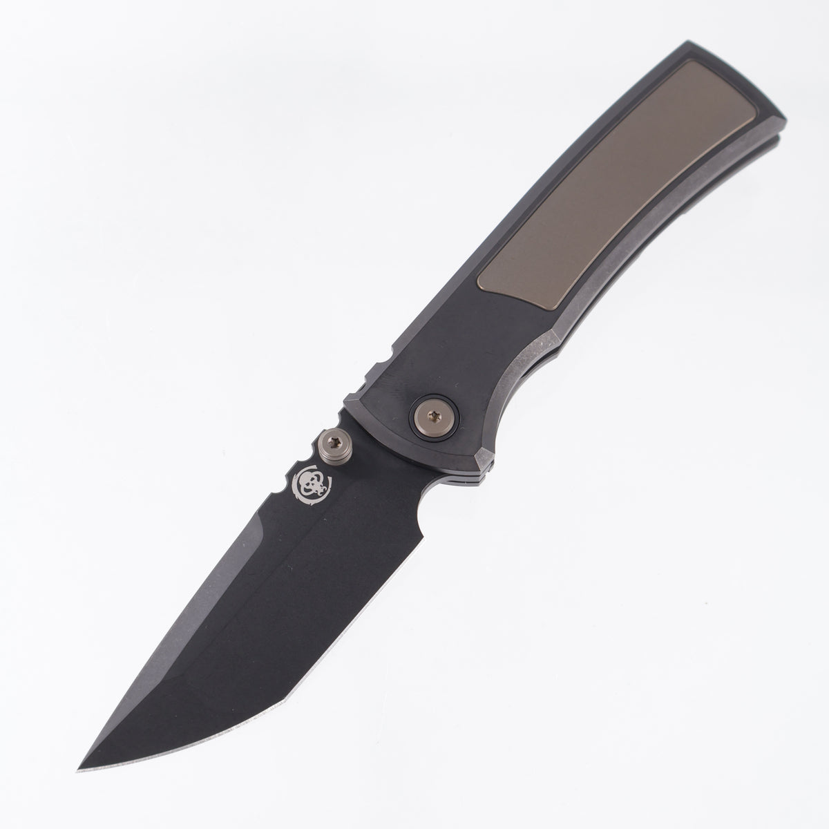 Chaves Redencion Street Integral 50 Series "The Suit" Tanto  - Tumbled Black PVD Titanium w/ Bronze Ano Ti Inlays & Accents - Tumbled Black PVD M390