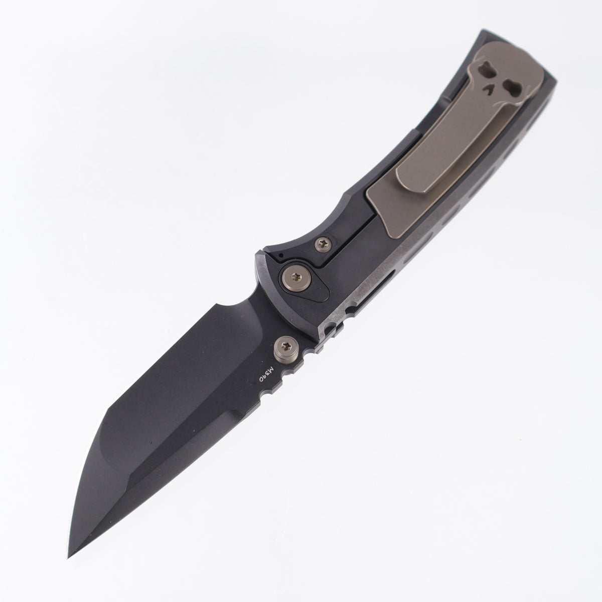 Chaves Redencion Street Integral 50 Series "The Suit" Tanto  - Tumbled Black PVD Titanium w/ Bronze Ano Ti Inlays & Accents - Tumbled Black PVD M390