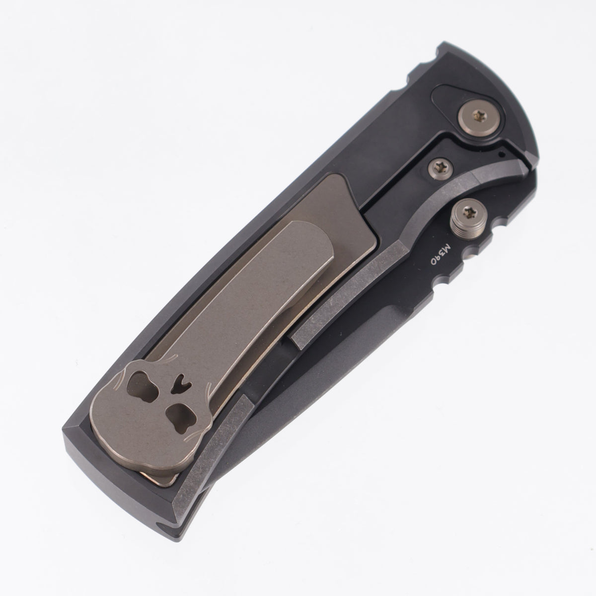 Chaves Redencion Street Integral 50 Series "The Suit" Tanto  - Tumbled Black PVD Titanium w/ Bronze Ano Ti Inlays & Accents - Tumbled Black PVD M390