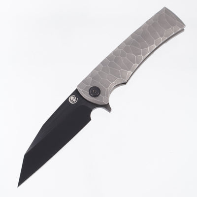 Chaves Liberation Street Integral Drop Point - Rocked Titanium Chassis w/ Black PVD Hardware - Satin Black PVD M390