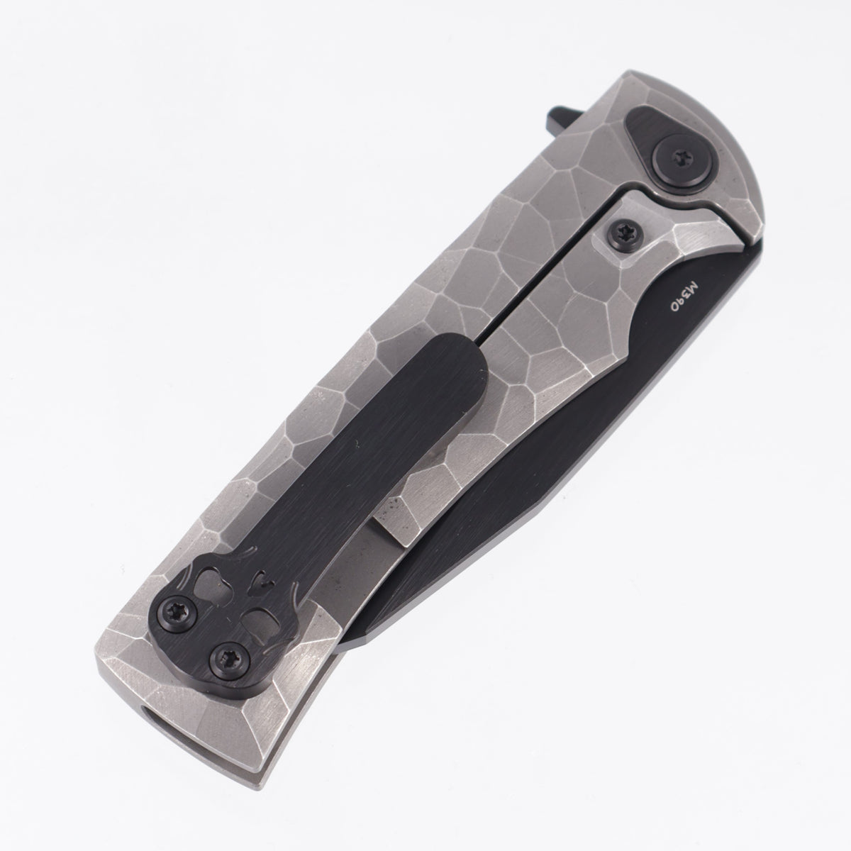 Chaves Liberation Street Integral Drop Point - Rocked Titanium Chassis w/ Black PVD Hardware - Satin Black PVD M390