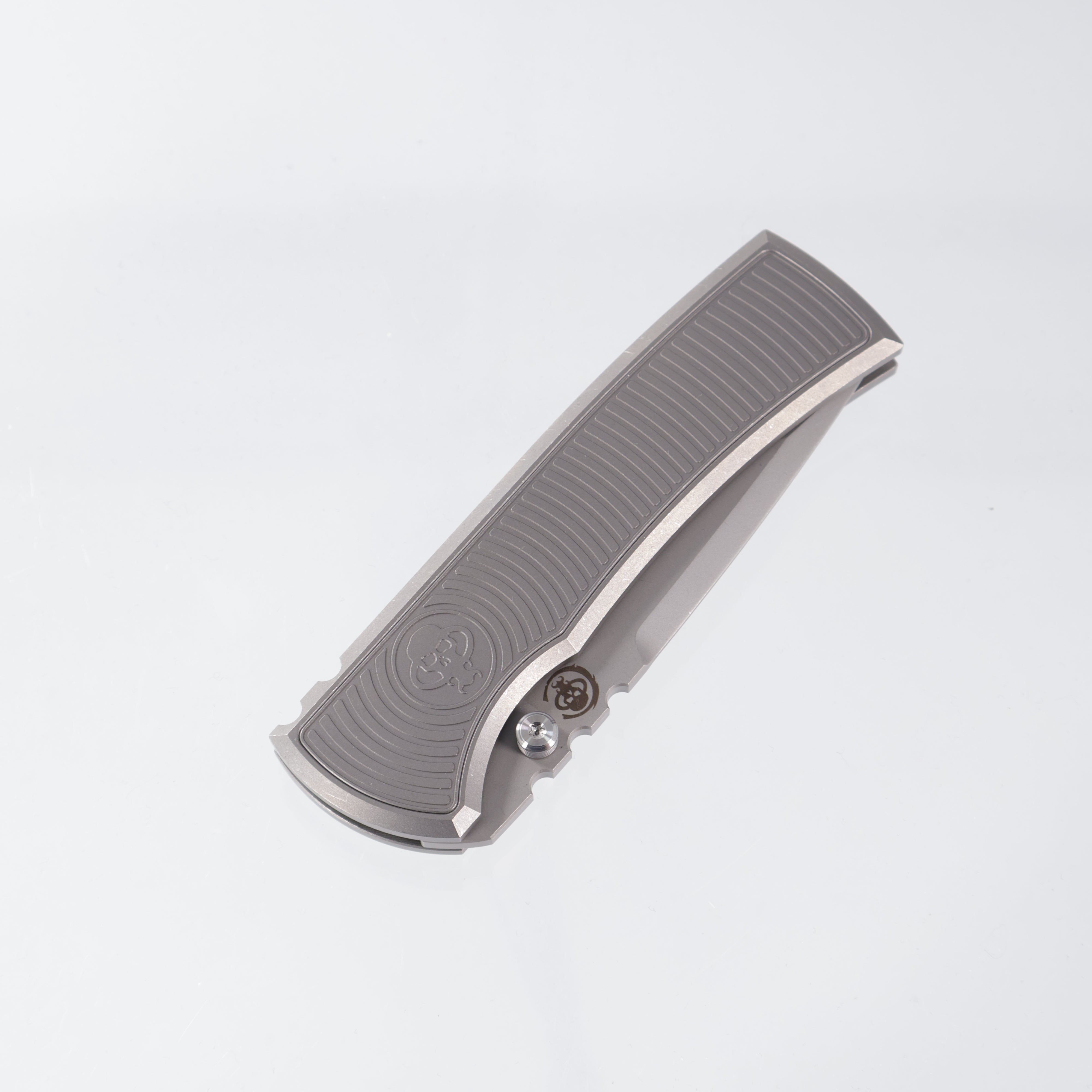 Chaves Redencion 229 Integral - Drop Point M390 Stonewash - Integral Titanium w/ Magnetic Inlay, Ti Radiation Pattern