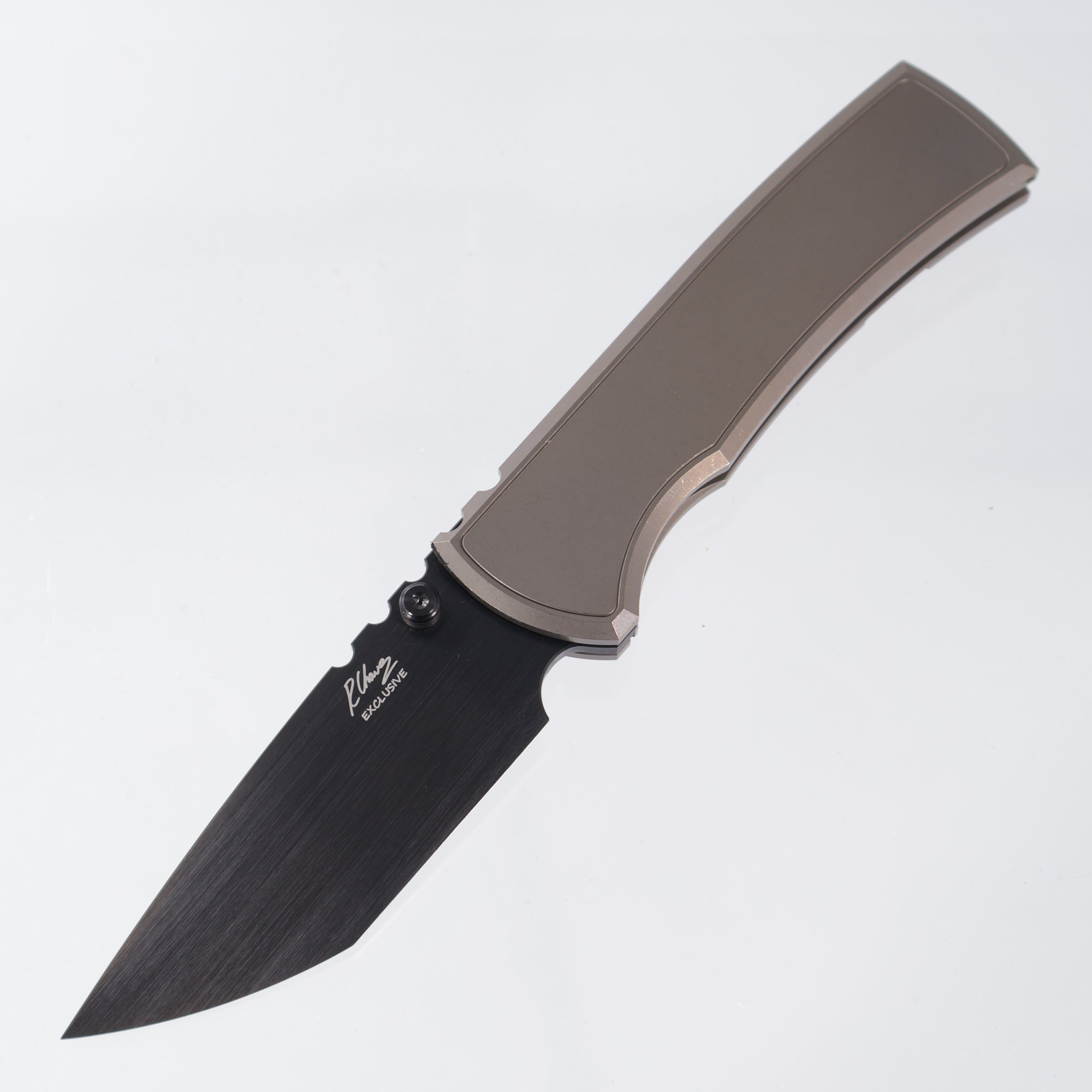 Chaves Redencion 229 Integral - Tanto Chisel Grind M390 Satin PVD - Integral Titanium w/ Magnetic Inlay, Ti Bronze Ano