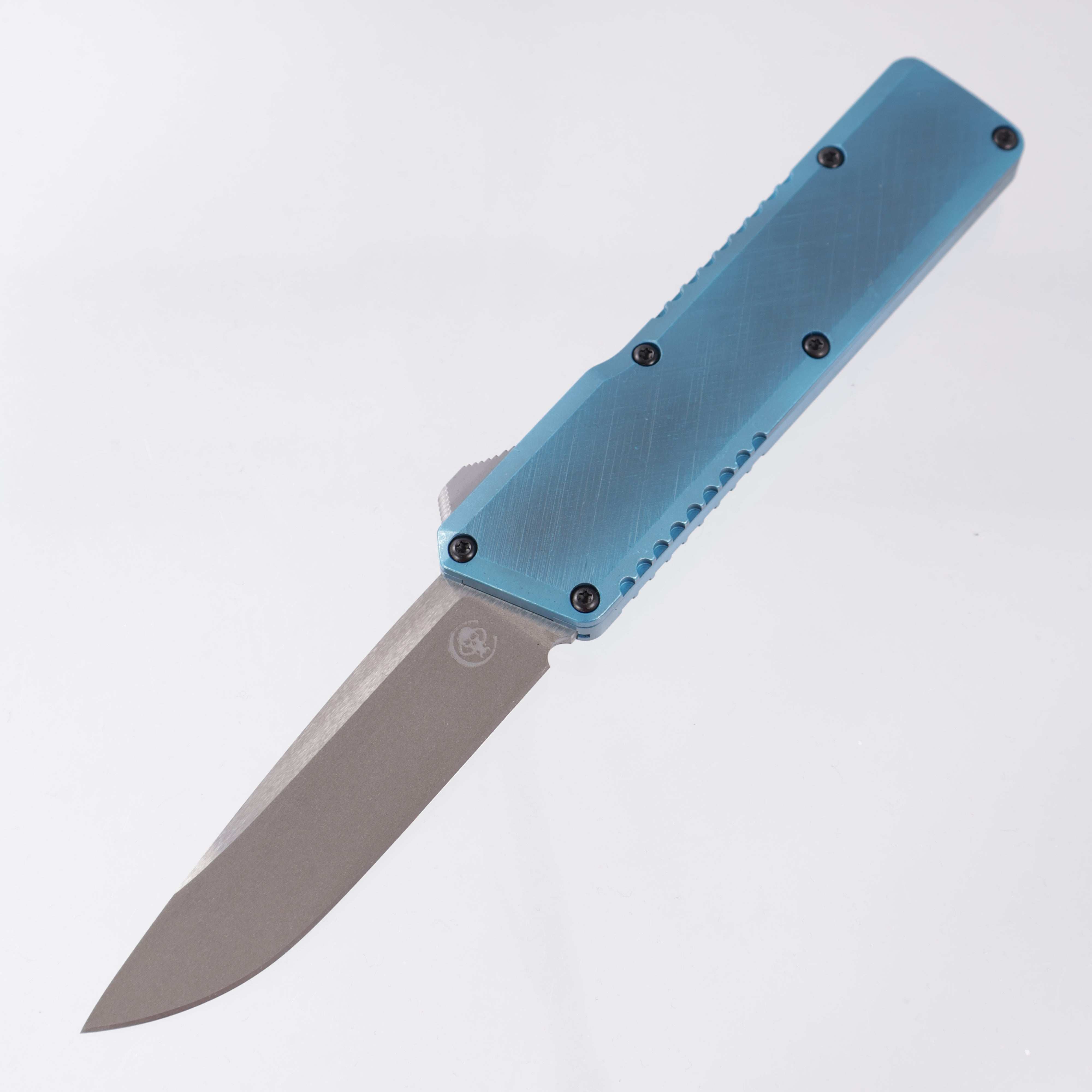Chaves Dissident Drop Point - Blue Crosshatched Aluminum - Stonewash S35VN