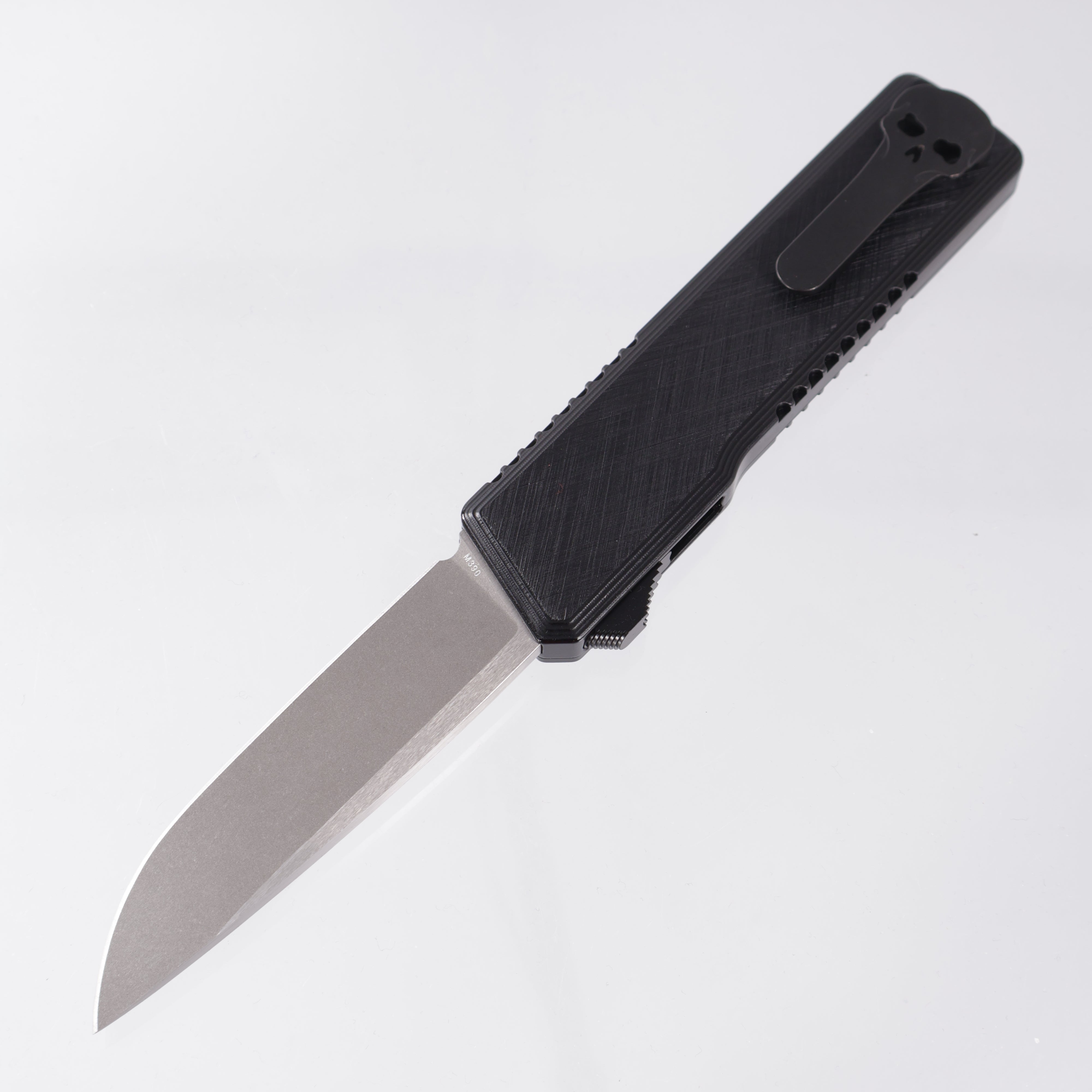 Chaves Dissident Drop Point - Black Crosshatched Aluminum - Stonewash S35VN