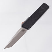 Chaves Dissident Tanto - Black Crosshatched Aluminum w/ Bronze Switch - Stonewash S35VN