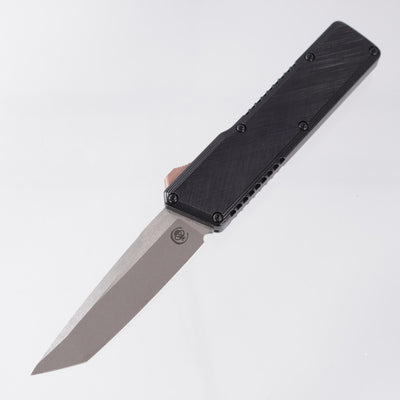 Chaves Dissident Tanto - Black Crosshatched Aluminum w/ Bronze Switch - Stonewash S35VN