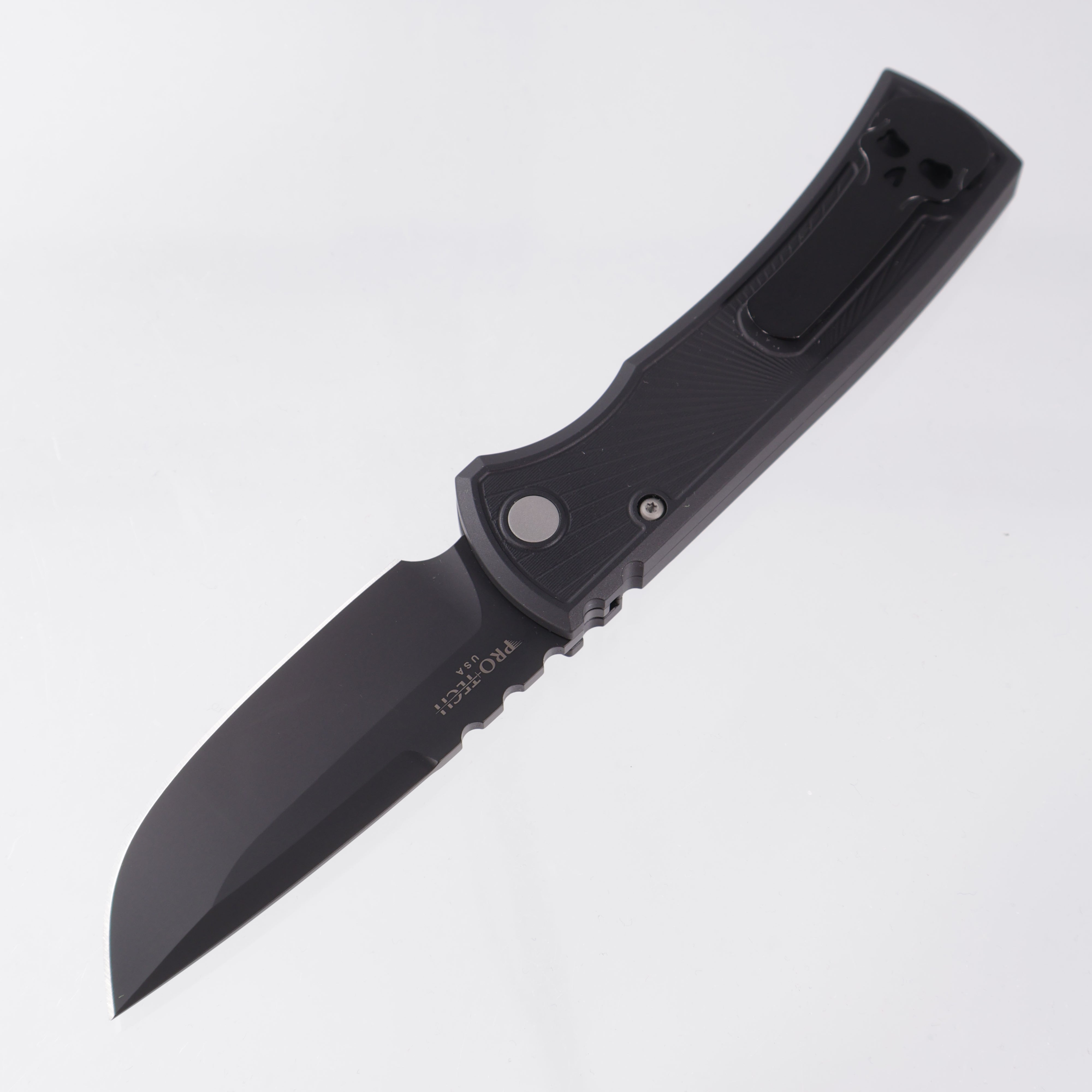 Chaves Redencion Auto Drop Point - Black Key Pattern Aluminum Handle - DLC S35VN