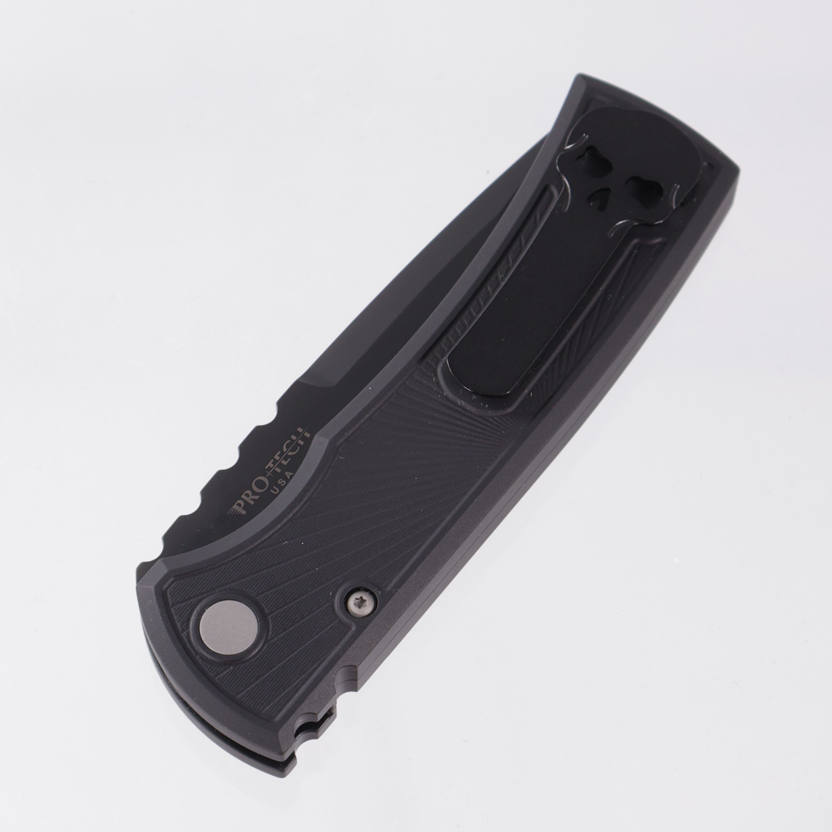 Chaves Redencion Auto Drop Point - Black Key Pattern Aluminum Handle - DLC S35VN