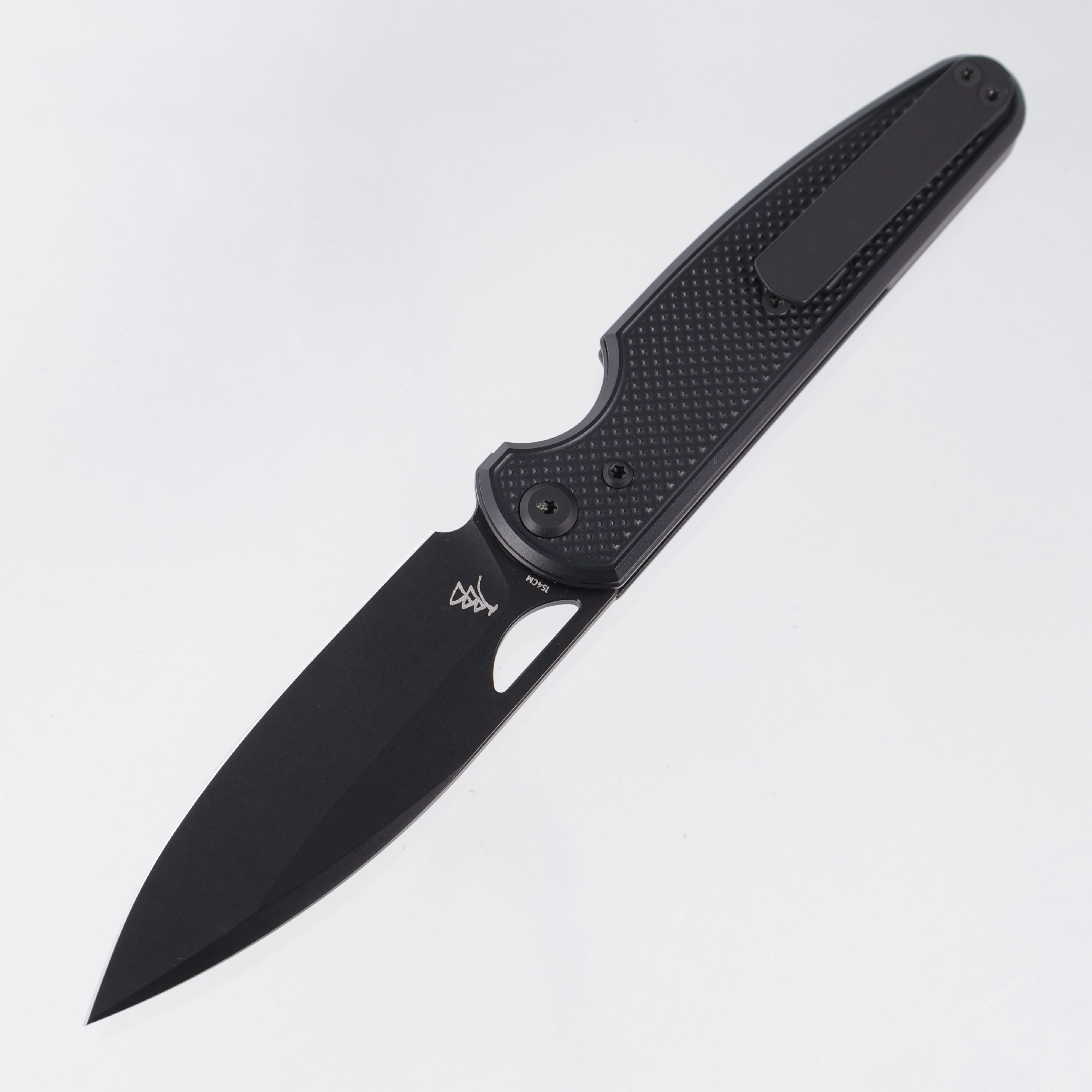 Chaves Knives x Brad Blount The Phase 229 Blue Label - Black Aluminum w/ Black PVD Ti Hardware - Black PVD 154CM