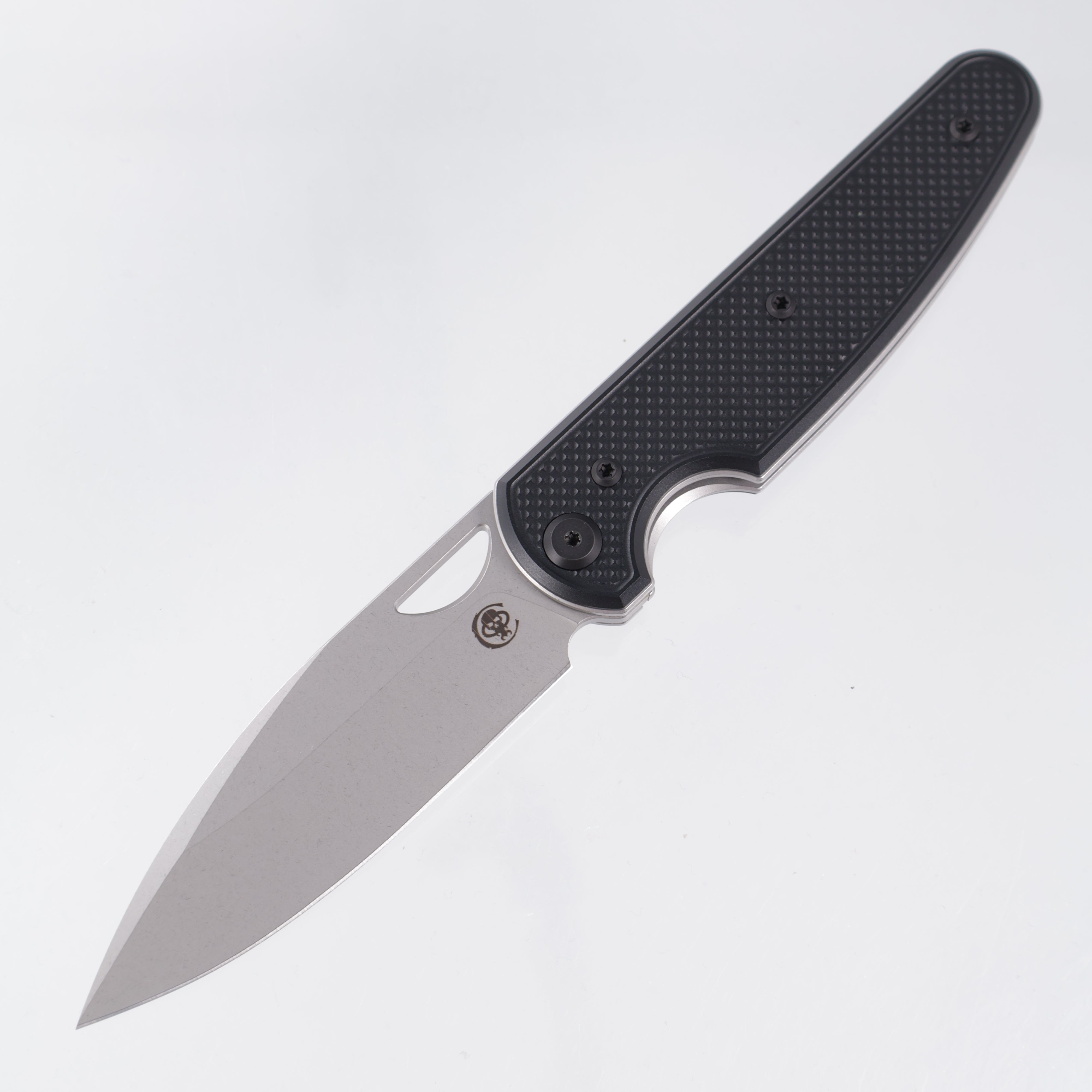 Chaves Knives x Brad Blount The Phase 229 Blue Label - Black Aluminum w/ Black PVD Ti Hardware - Stonewash 154CM