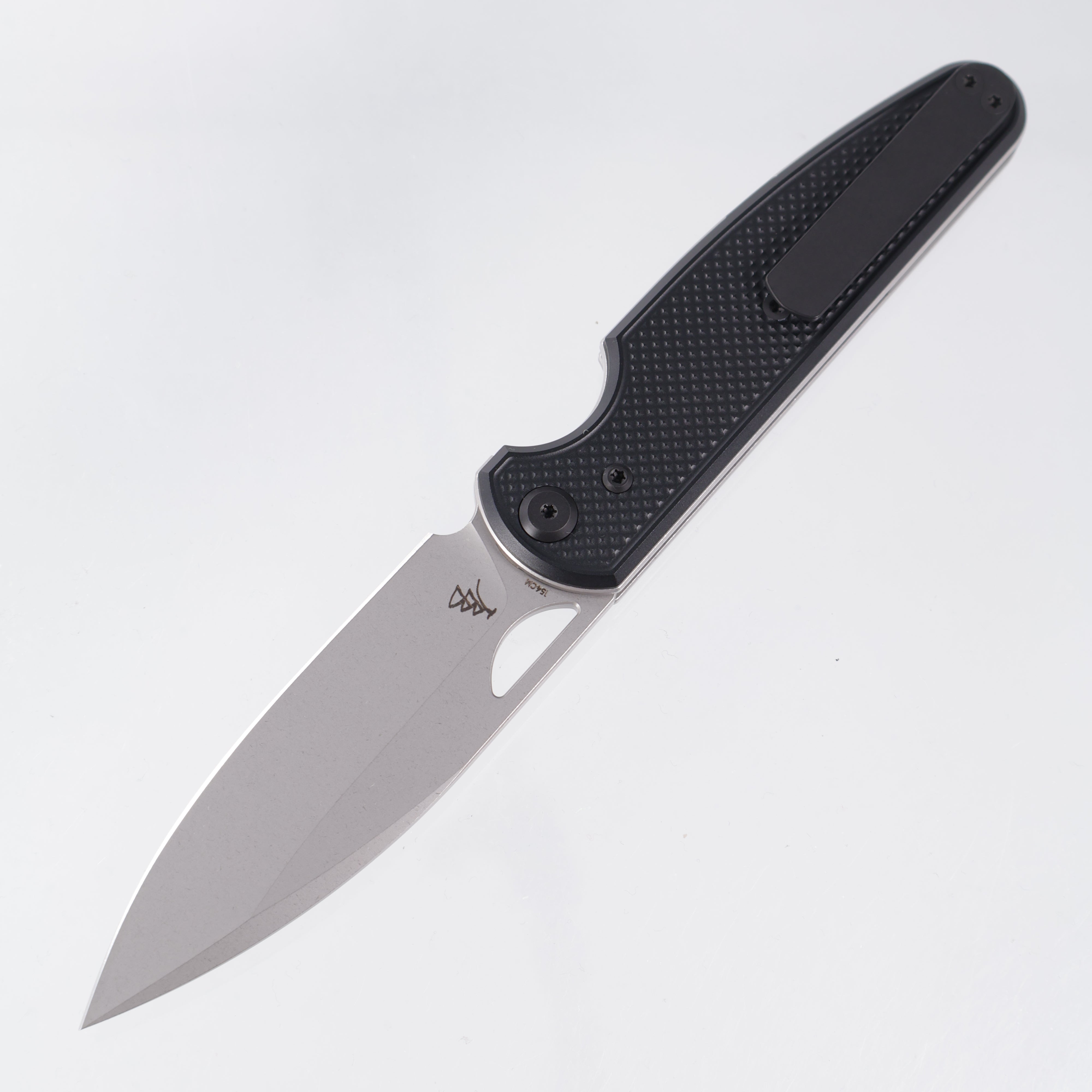 Chaves Knives x Brad Blount The Phase 229 Blue Label - Black Aluminum w/ Black PVD Ti Hardware - Stonewash 154CM