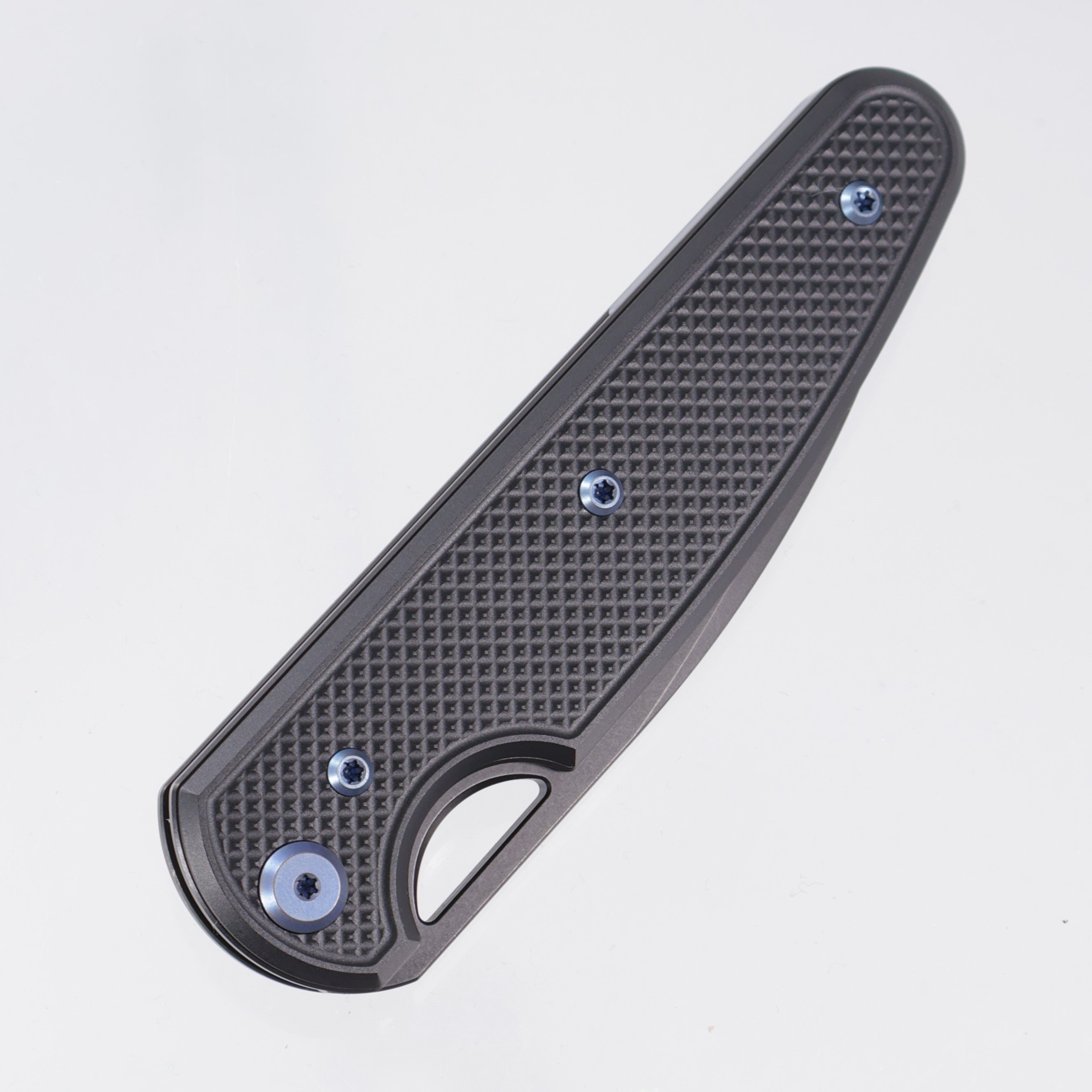 Chaves Knives x Brad Blount The Phase 229 Blue Label - Black Aluminum w/ Blue Ano Ti Hardware - Black PVD 154CM