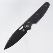 Chaves Knives x Brad Blount The Phase 229 Blue Label - Black Aluminum w/ Brone Ano Ti Hardware - Black PVD 154CM