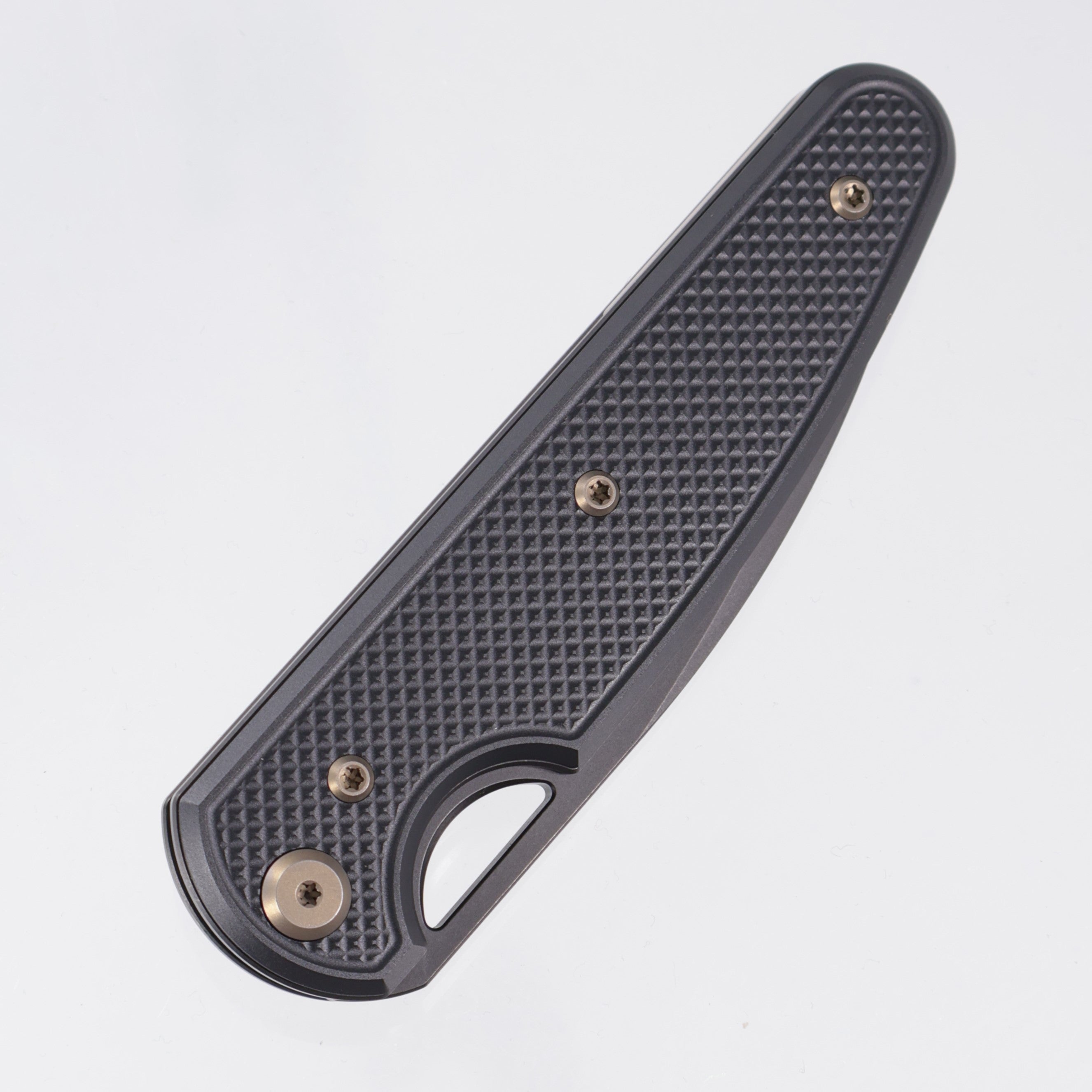 Chaves Knives x Brad Blount The Phase 229 Blue Label - Black Aluminum w/ Brone Ano Ti Hardware - Black PVD 154CM