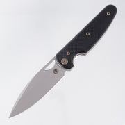 Chaves Knives x Brad Blount The Phase 229 Blue Label - Black Aluminum w/ Bronze Ano Ti Hardware - Stonewash 154CM
