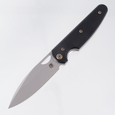 Chaves Knives x Brad Blount The Phase 229 Blue Label - Black Aluminum w/ Bronze Ano Ti Hardware - Stonewash 154CM