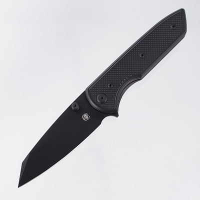 Chaves Knives x Brad Blount The Arrestor 229 Blue Label - Black Aluminum w/ Black PVD Ti Hardware - Black PVD 154CM
