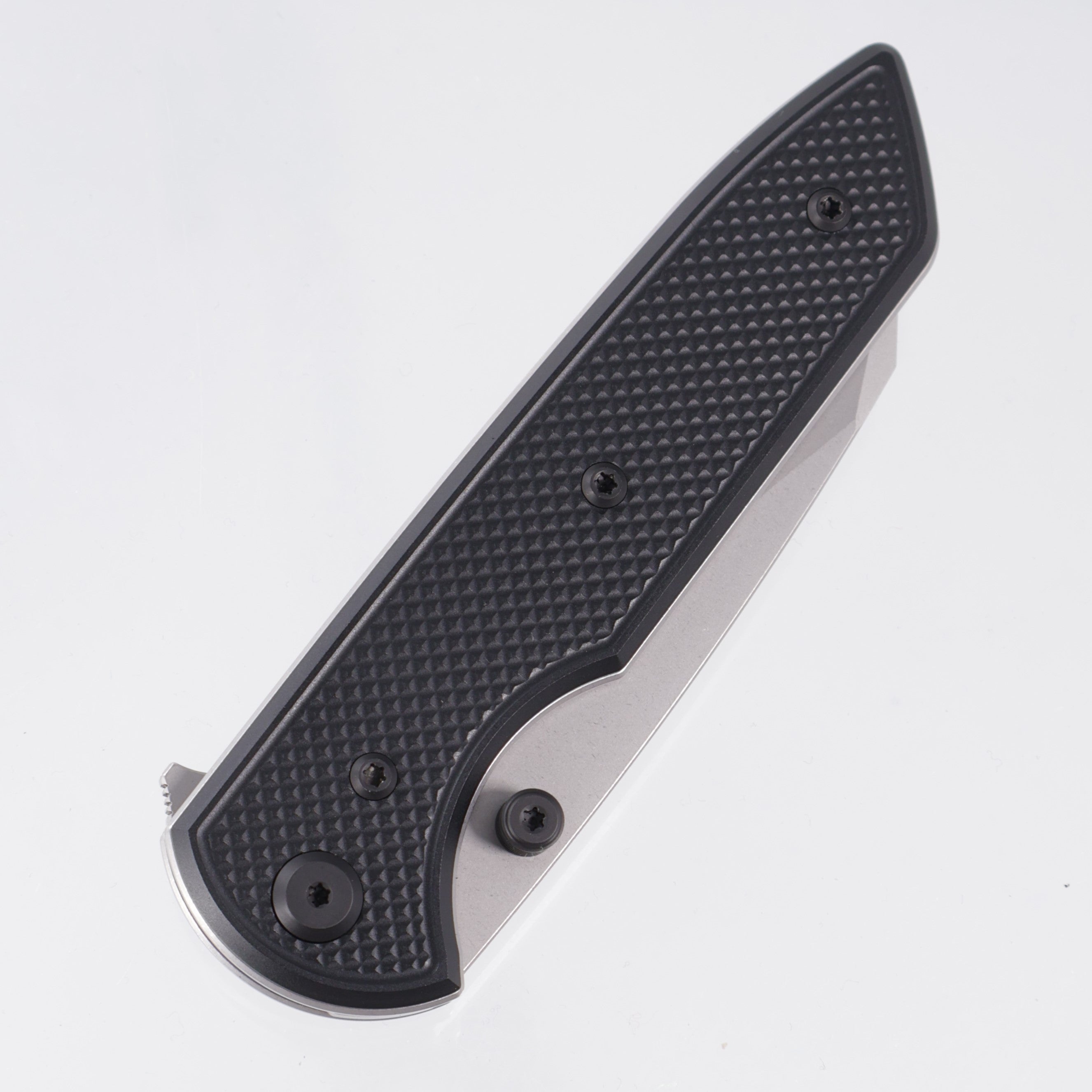 Chaves Knives x Brad Blount The Arrestor 229 Blue Label - Black Aluminum w/ Black PVD Ti Hardware - Stonewash 154CM