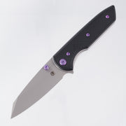 Chaves Knives x Brad Blount The Arrestor 229 Blue Label - Black Aluminum w/ Purple Ano Ti Hardware - Stonewash 154CM