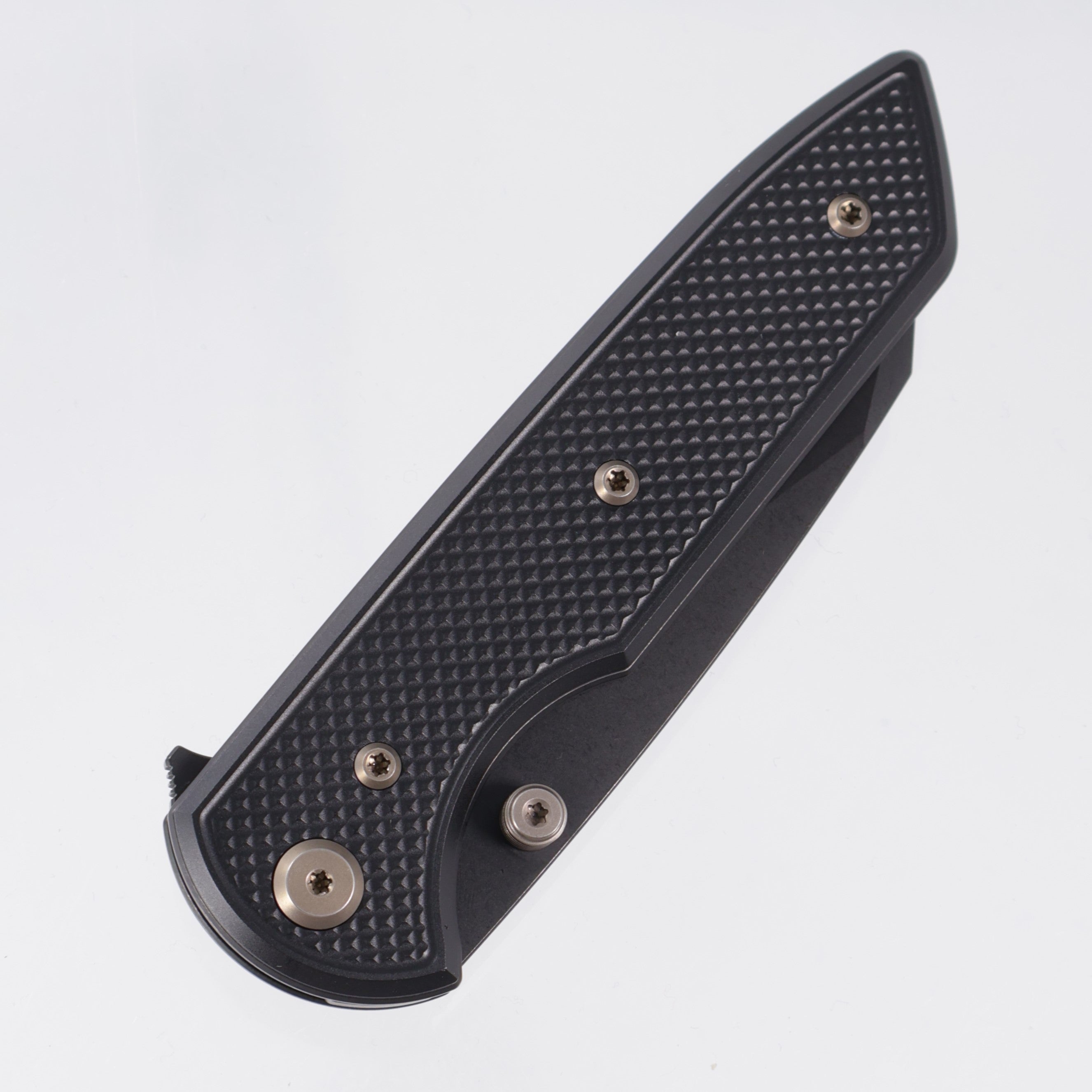 Chaves Knives x Brad Blount The Arrestor 229 Blue Label - Black Aluminum w/ Bronze Ano Ti Hardware - Black PVD 154CM