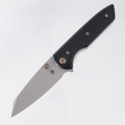 Chaves Knives x Brad Blount The Arrestor 229 Blue Label - Black Aluminum w/ Bronze Ano Ti Hardware - Stonewash 154CM