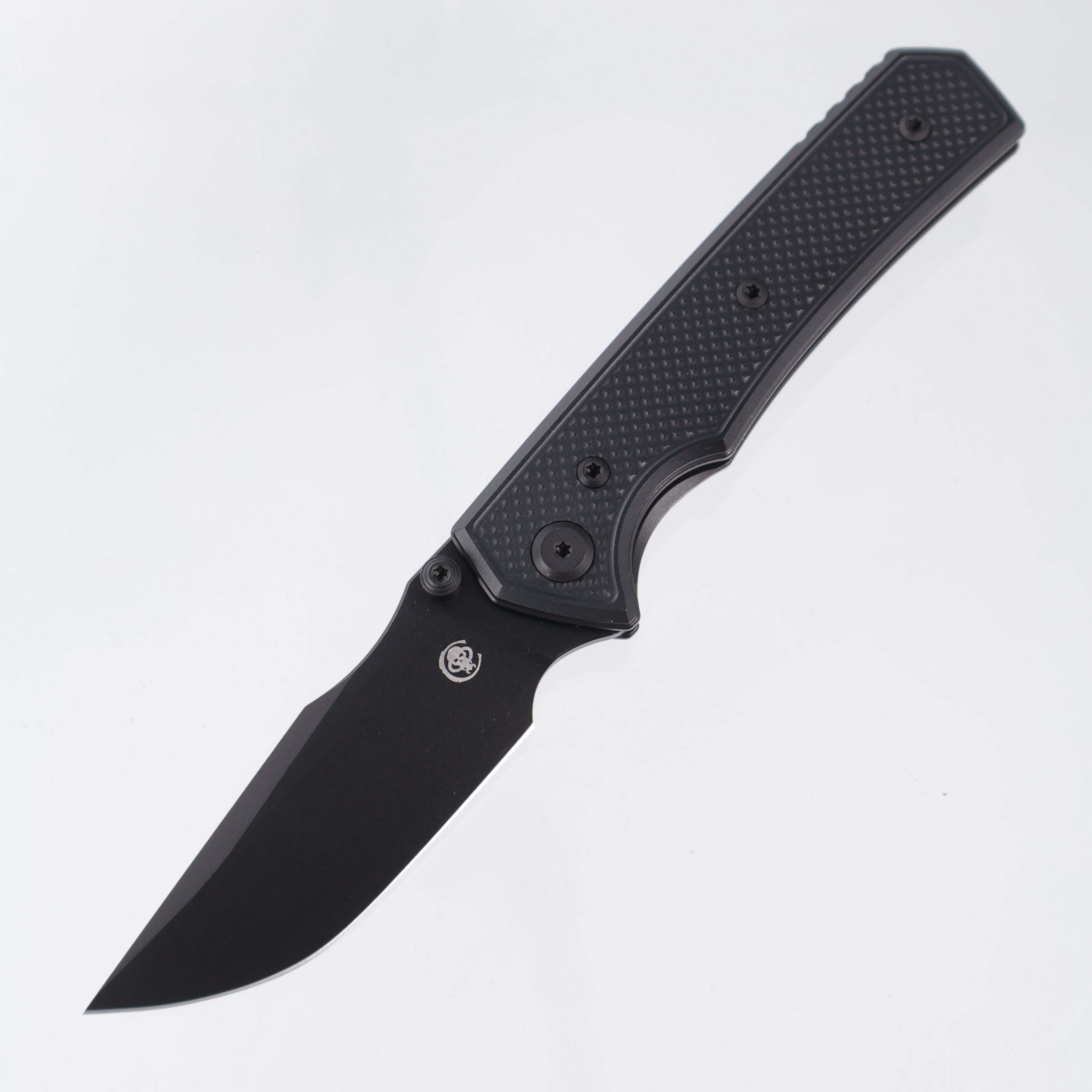 Chaves Knives x Sam Tran The Arison Street Blue Label - Black Aluminum w/ Black PVD Ti Hardware - Black PVD 154CM