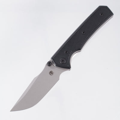 Chaves Knives x Sam Tran The Arison Street Blue Label - Black Aluminum w/ Black PVD Ti Hardware - Stonewash 154CM
