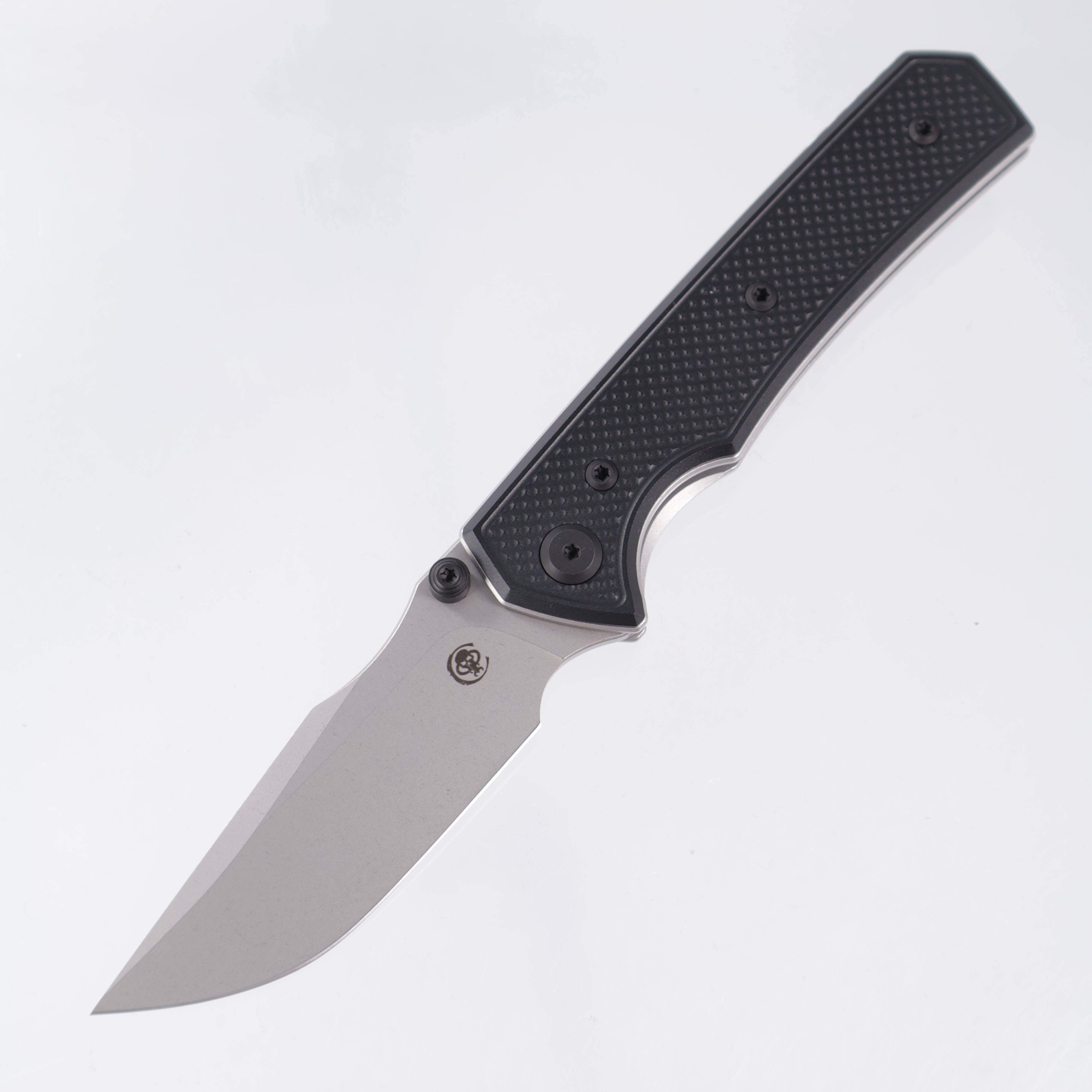 Chaves Knives x Sam Tran The Arison Street Blue Label - Black Aluminum w/ Black PVD Ti Hardware - Stonewash 154CM