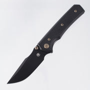 Chaves Knives x Sam Tran The Arison Street Blue Label - Black Aluminum w/ Bronze Ano Ti Hardware - Black PVD 154CM