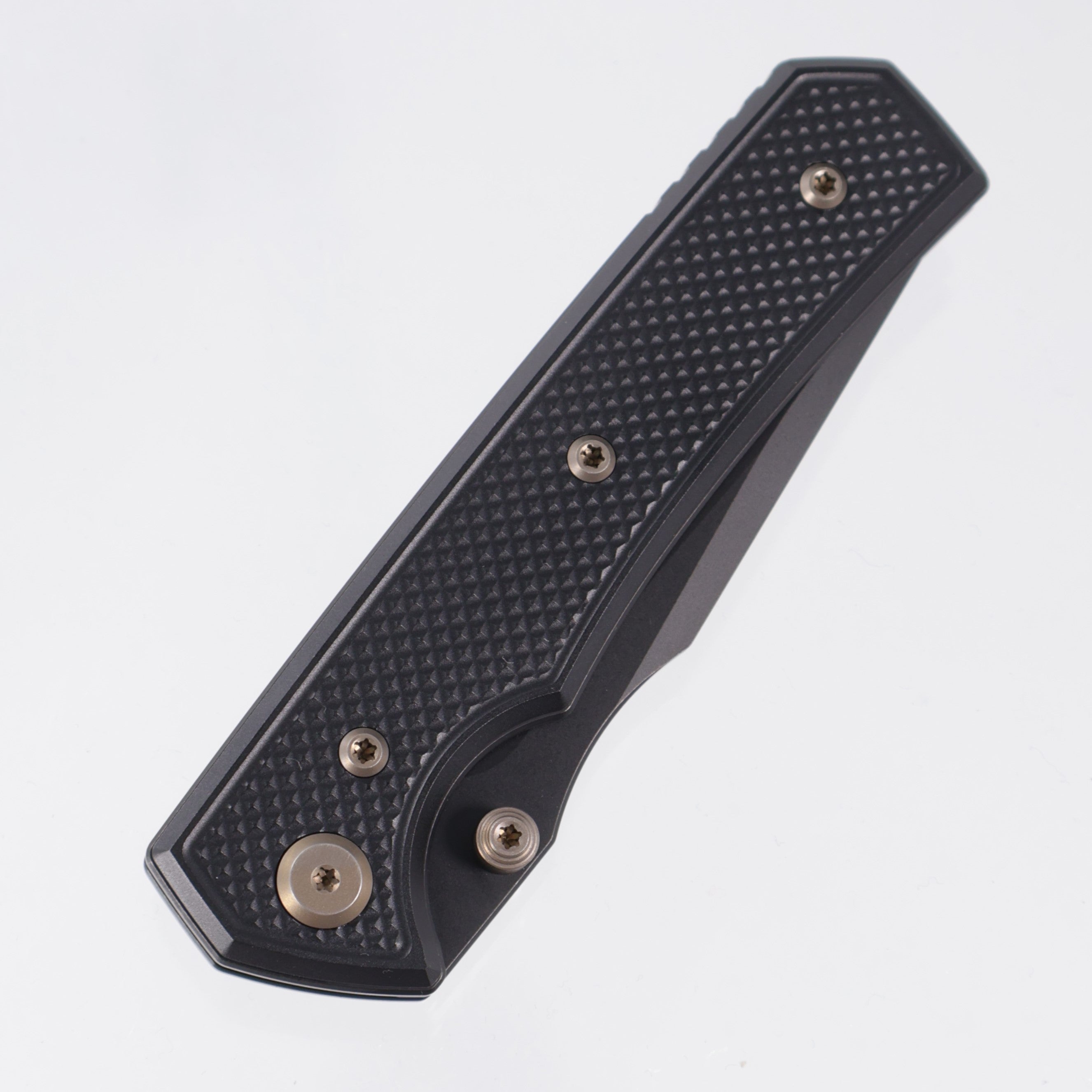 Chaves Knives x Sam Tran The Arison Street Blue Label - Black Aluminum w/ Bronze Ano Ti Hardware - Black PVD 154CM