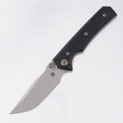 Chaves Knives x Sam Tran The Arison Street Blue Label - Black Aluminum w/ Bronze Ano Ti Hardware - Stonewash 154CM