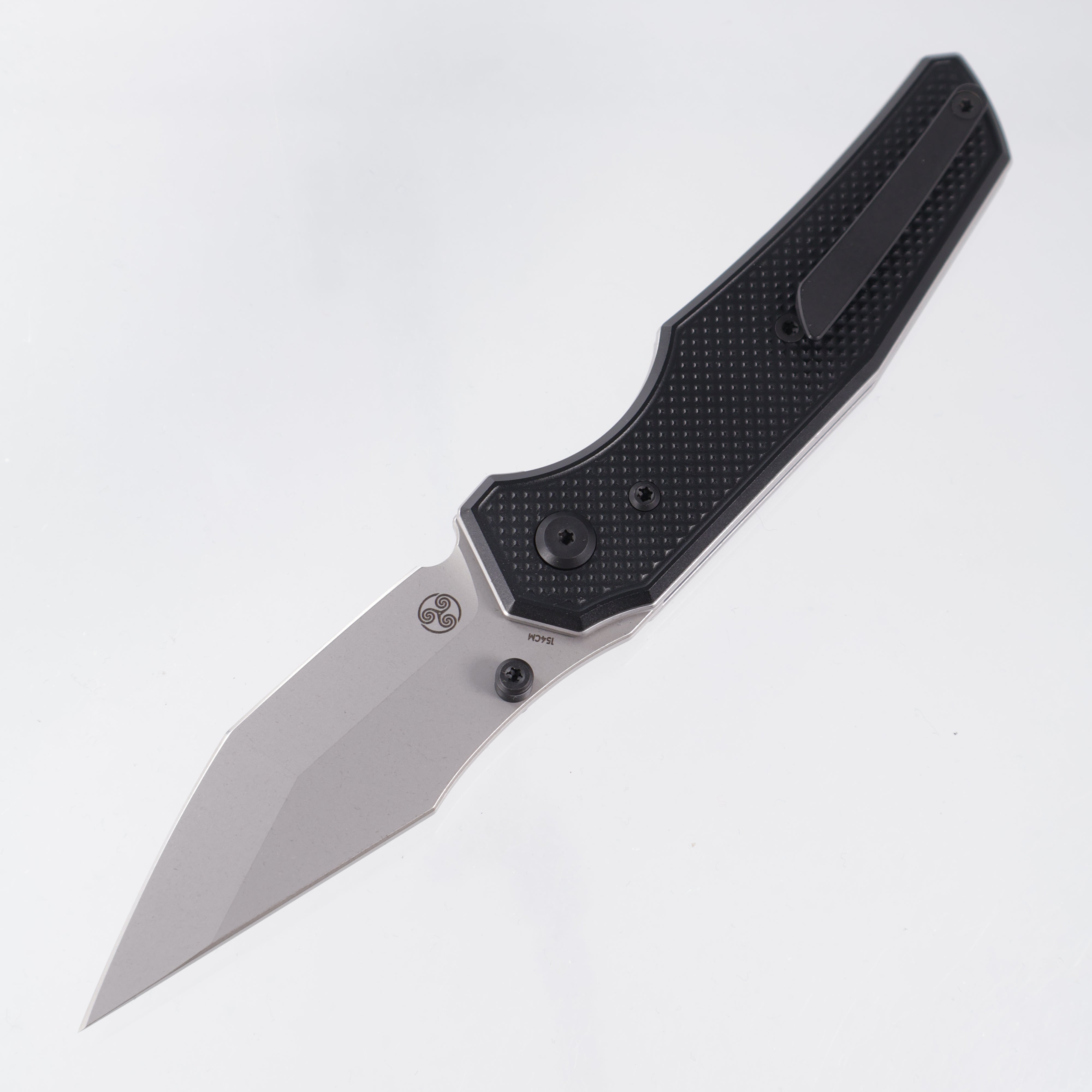 Chaves Knives x Jake McCoy The Omega Street Blue Label - Black Aluminum w/ Black PVD Ti Hardware - Stonewash 154CM