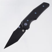 Chaves Knives x Jake McCoy The Omega Street Blue Label - Black Aluminum w/ Blue Ano Ti Hardware - Black PVD 154CM