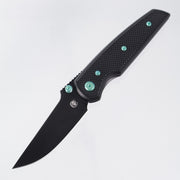 Chaves Knives x Jake McCoy The Disciple Street Blue Label - Black Aluminum w/ Green Ano Ti Hardware - Black PVD 154CM