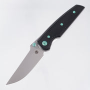 Chaves Knives x Jake McCoy The Disciple Street Blue Label - Black Aluminum w/ Green Ano Ti Hardware - Stonewash 154CM