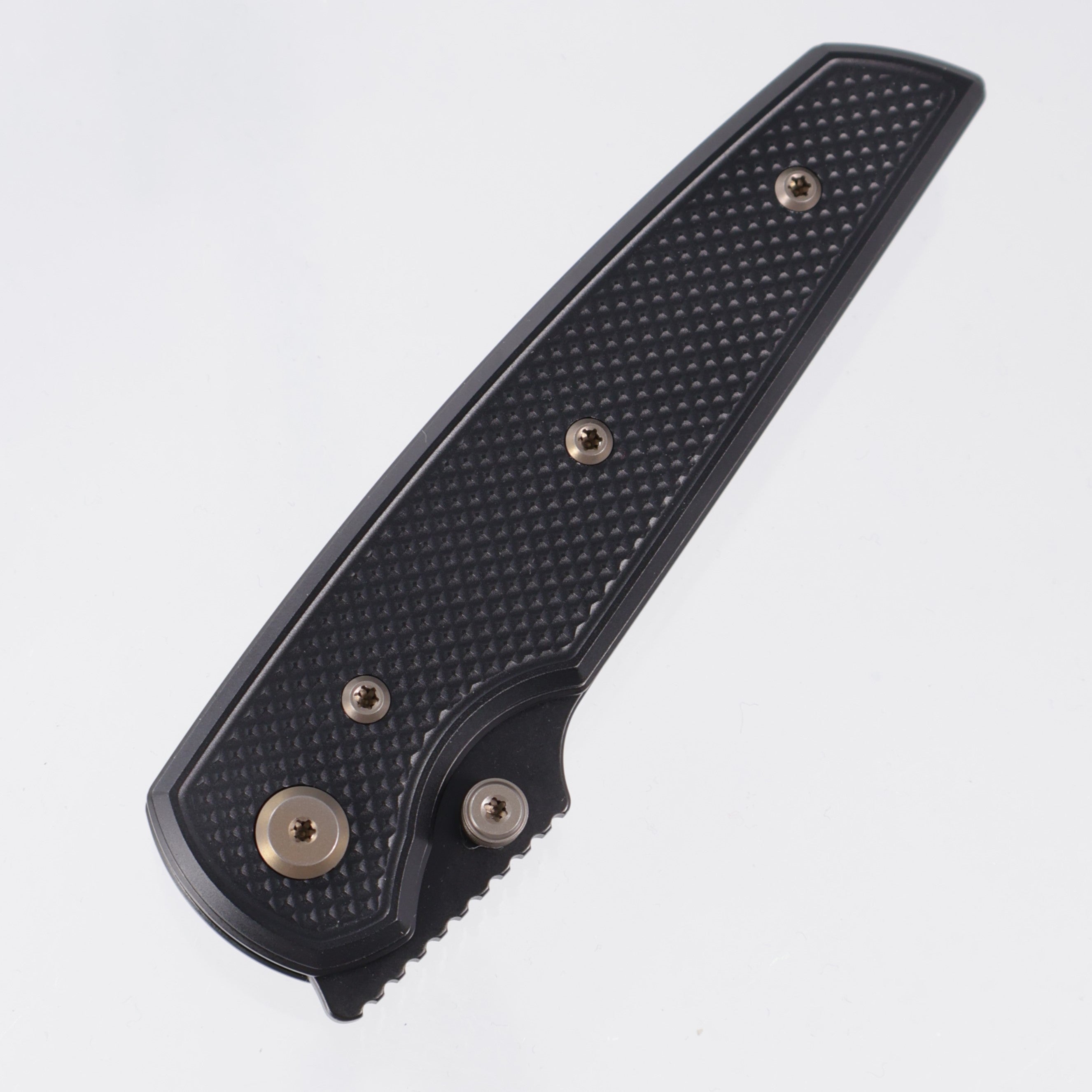 Chaves Knives x Jake McCoy The Disciple Street Blue Label - Black Aluminum w/ Bronze Ano Ti Hardware - Black PVD 154CM
