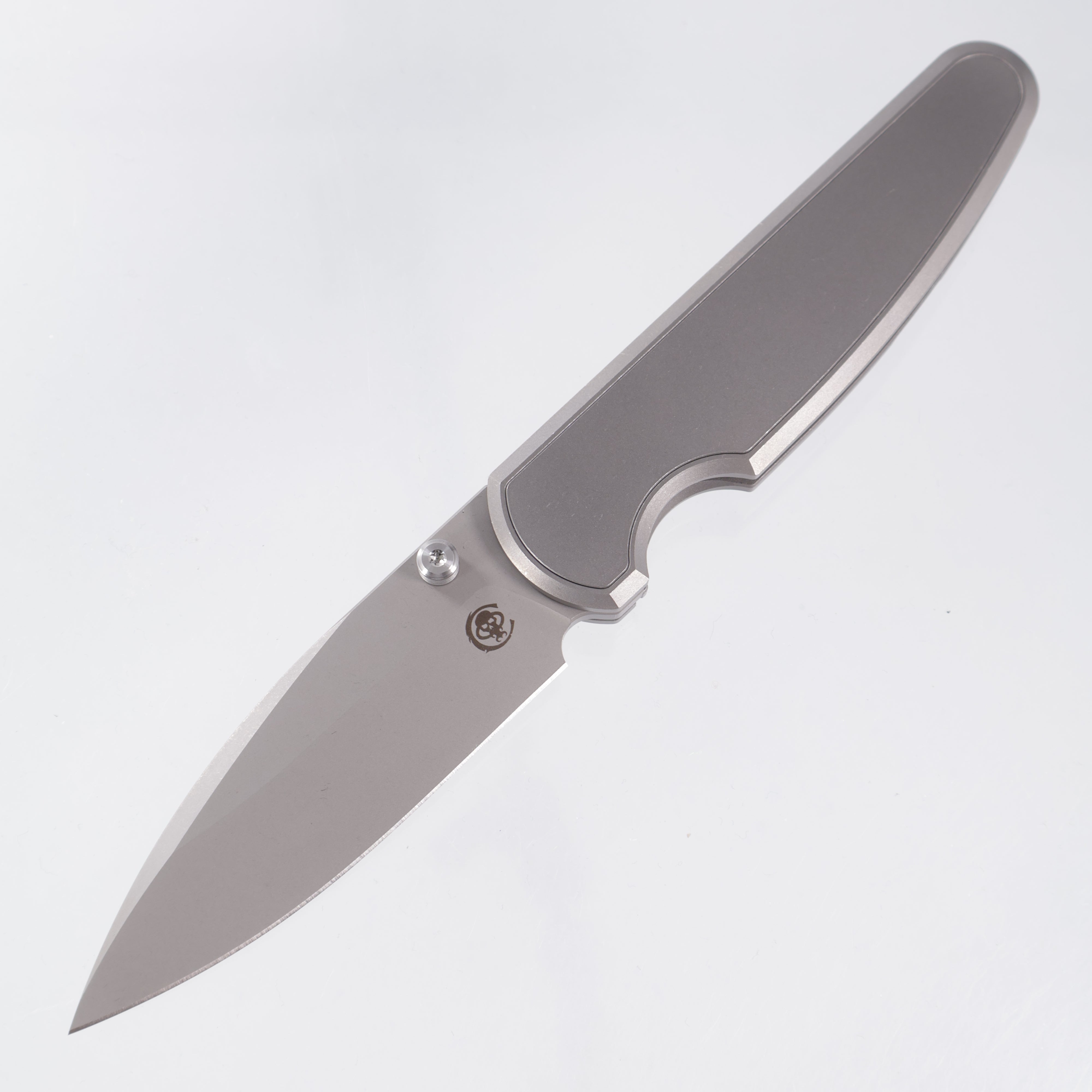 Chaves Knives x Brad Blount The Phase 229 Integral - Stonewash Titanium w/ Machine Stainless Hardware - Stonewash M390