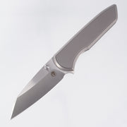 Chaves Knives x Brad Blount The Arrestor 229 Integral - Stonewash Titanium w/ Machine Finish Stainless Hardware - Belt Satin M390