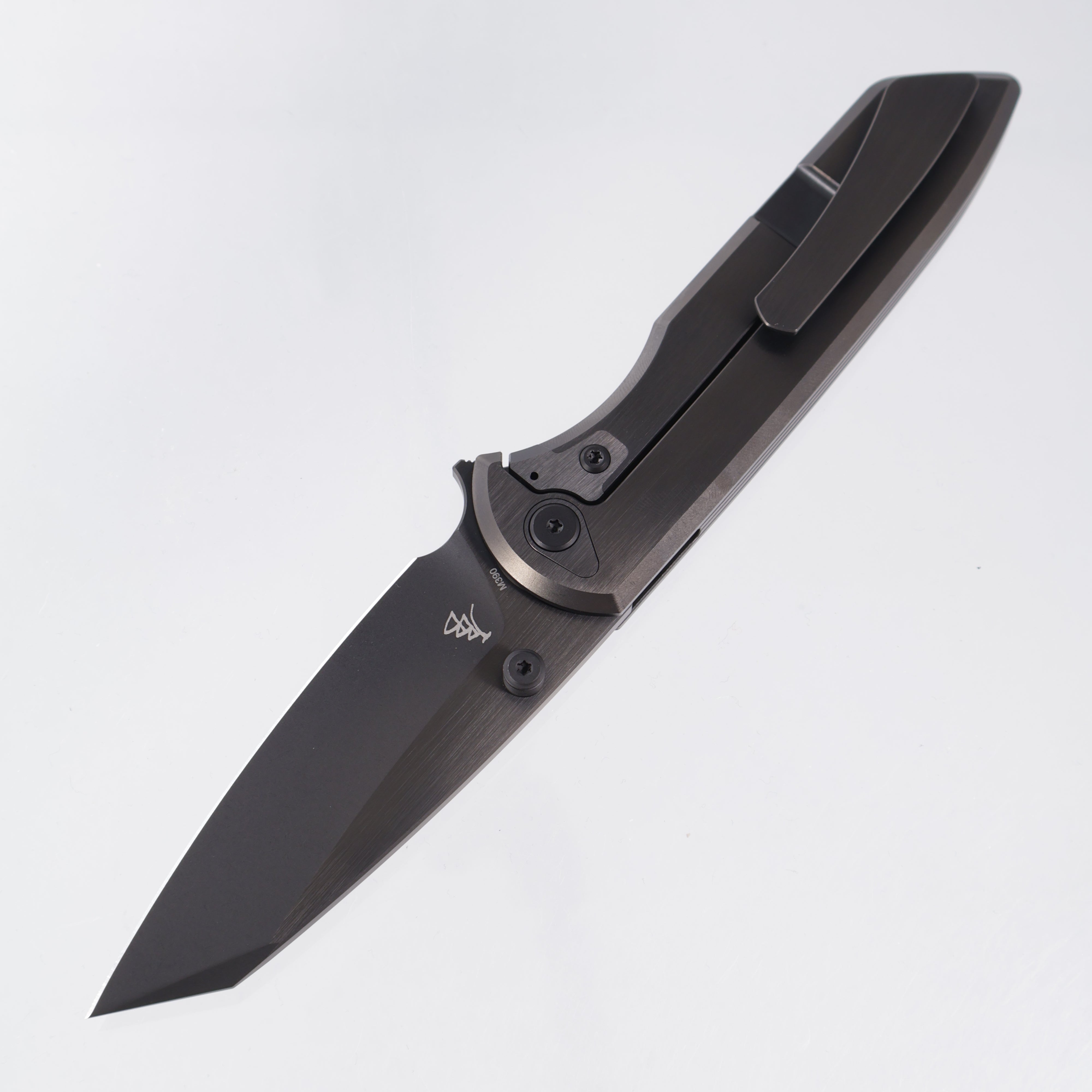 Chaves Knives x Brad Blount The Arrestor 229 Integral - Black Satin PVD Titanium w/ Black PVD Stainless Hardware - Black PVD Satin M390