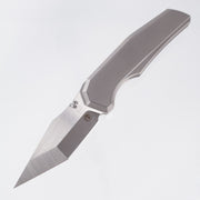 Chaves Knives x Jake McCoy The Omega Street Integral - Stonewash Titanium w/ Machine Finish Stainless Hardware - Belt Satin M390