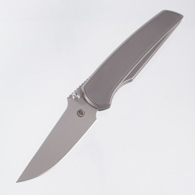 Chaves Knives x Jake McCoy The Disciple Street Integral - Stonewash Titanium w/ Machine Finish Stainless Hardware - Stonewash M390