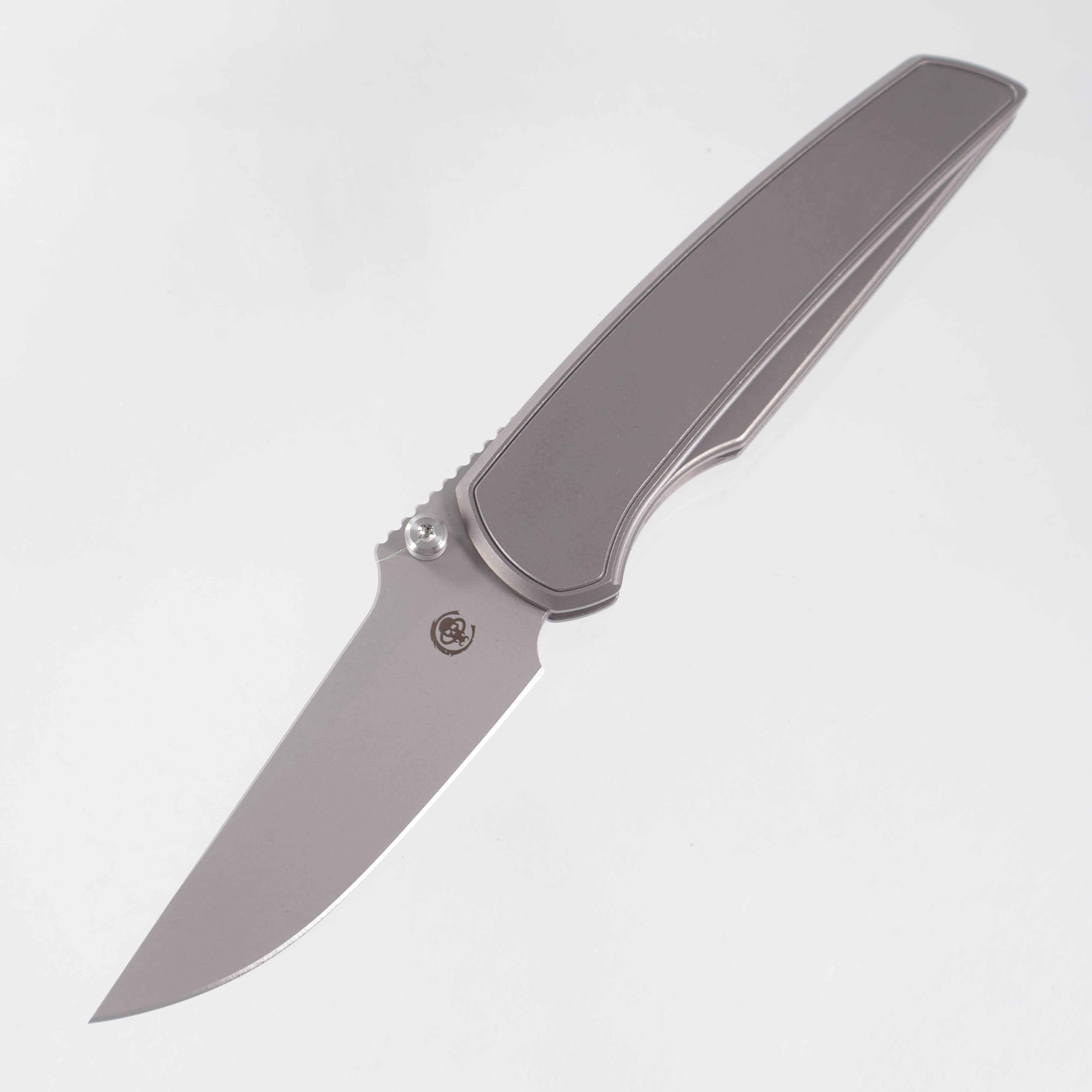 Chaves Knives x Jake McCoy The Disciple Street Integral - Stonewash Titanium w/ Machine Finish Stainless Hardware - Stonewash M390