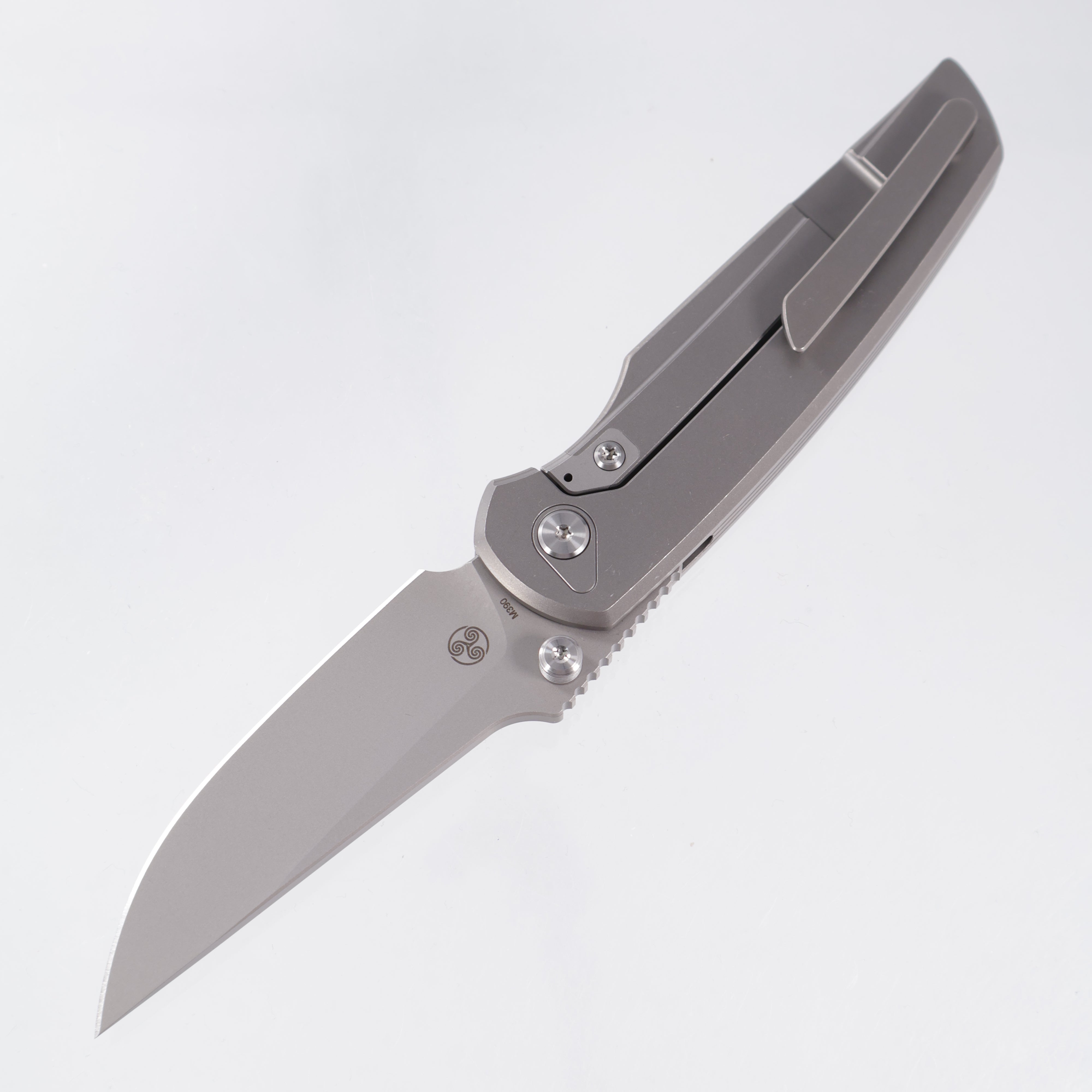 Chaves Knives x Jake McCoy The Disciple Street Integral - Stonewash Titanium w/ Machine Finish Stainless Hardware - Stonewash M390